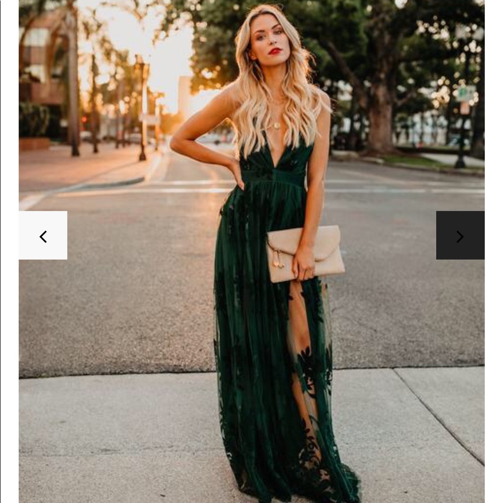 Antonia Maxi Dress by Vici - Forest Green